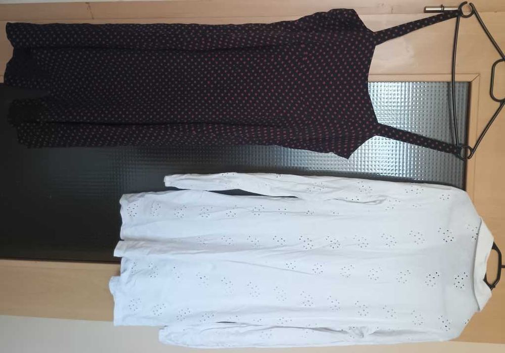 2 śliczne sukienki oraz piękna bluzka Zara haft boho XL