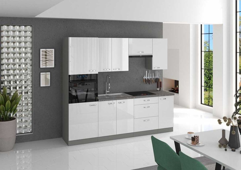 Meble Kuchenne IGA 180cm Kuchnia MDF POŁYSK 3 kolory