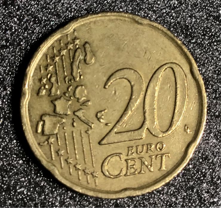Moeda de 20 cêntimos - Itália 2002 M.A.C. - Rara