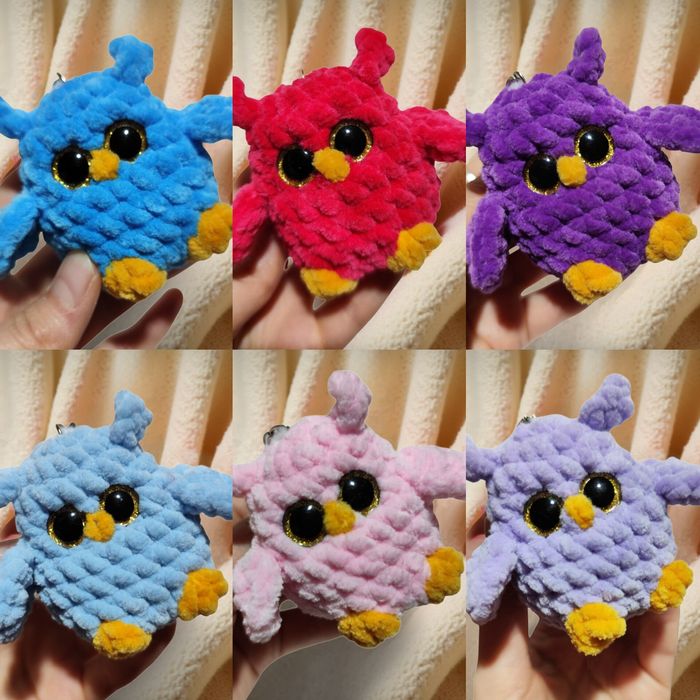 В'язана іграшка брелок Совеня, Сова іграшка ручної роботи, хендмейд