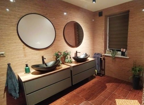 Lustro okrągłe loft czarne 90 cm