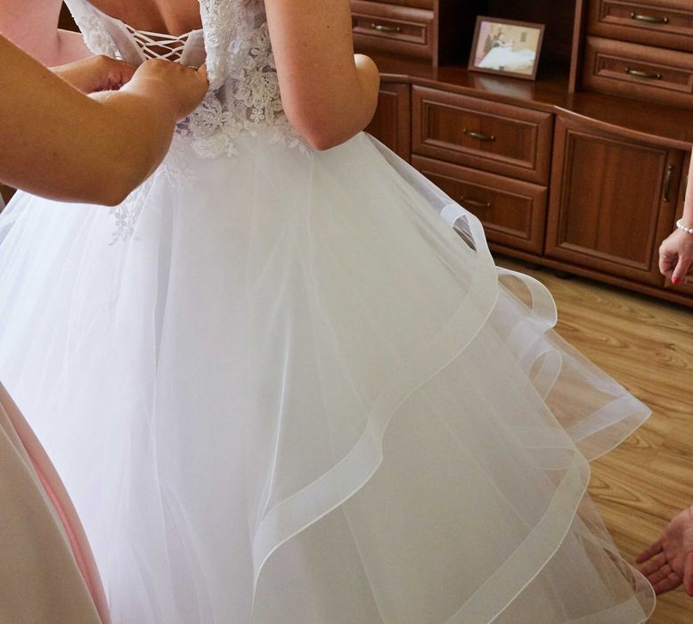 Suknia ślubna MS Moda, model „Deborah”, princessa, księżniczka