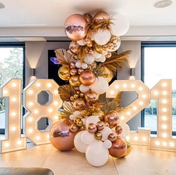 Números e Letras Gigantes Luminosas para festas e decoração