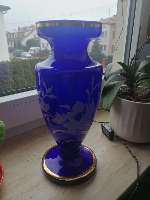 Bohemia amfora wysoka kobalt