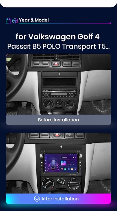 Rádio Android Volkswagen Golf 4 Passat B5 Seat 8-core 4G Carplay 4/64G