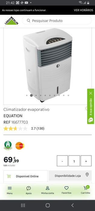Ventilador a agua gelada