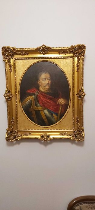 Obraz J. Sobieski olej na płótnie.
