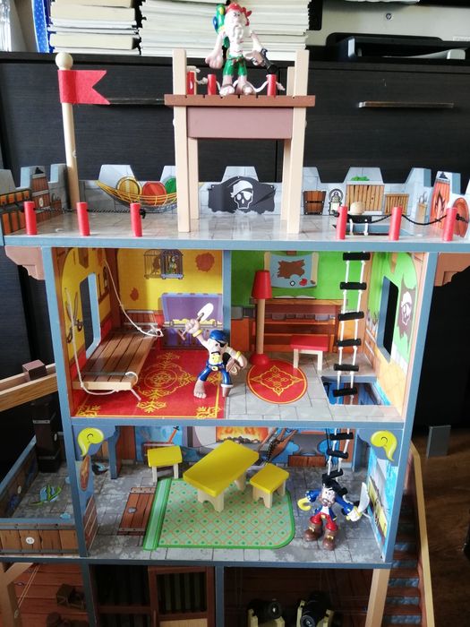 Okazja Kidkraft wielka drewniana forteca piratów ze statkiem 63284 + playmobil
