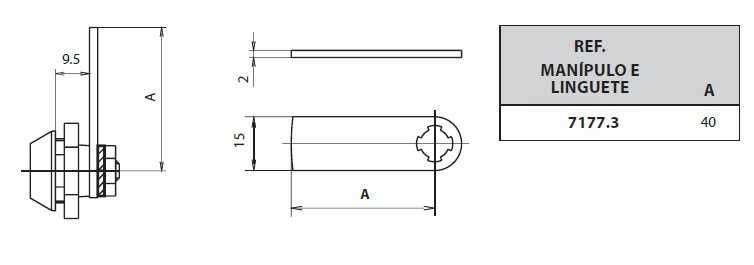 Fechadura com linguete 40 - SOFI - ref. 7177.3