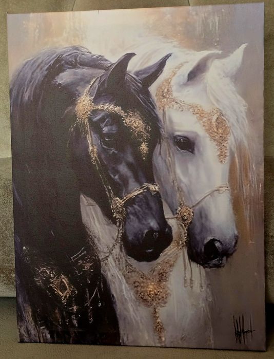 Konie Obraz Jeździectwo. Koń Arabski. Mustang. Prezent dla jeźdźca.