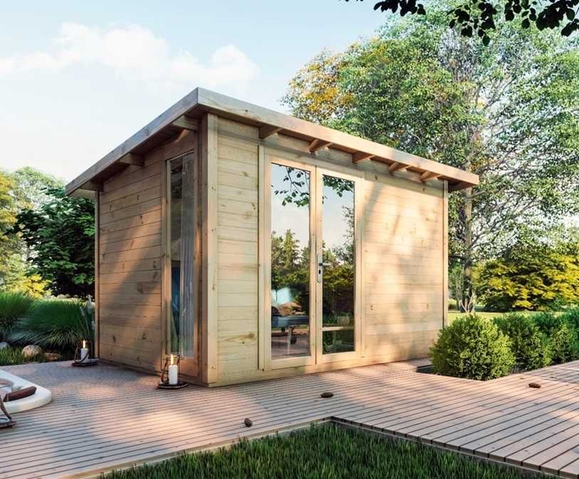 Domek ogrodowy drewniany Chaber 300x370 cm Montaż