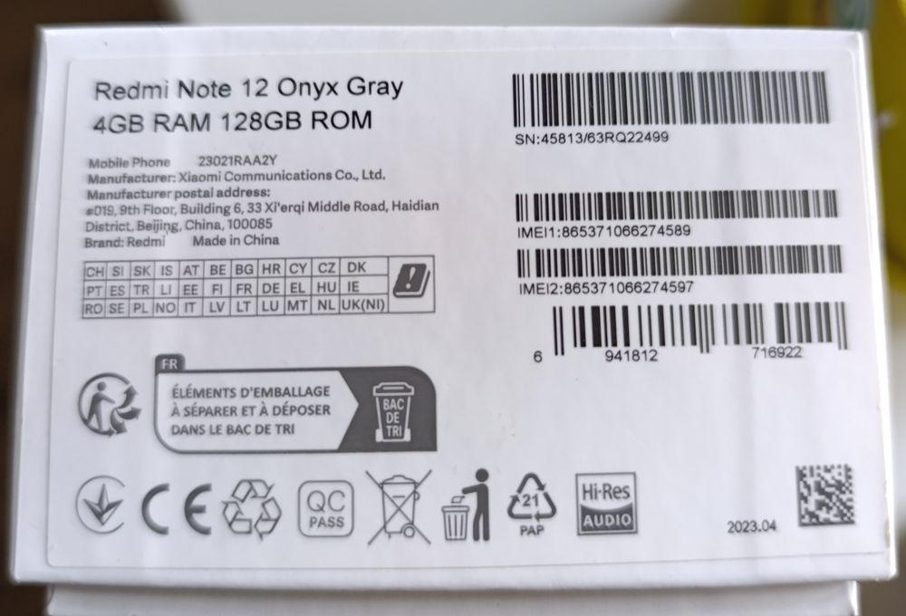 Xiaomi redmi note 12