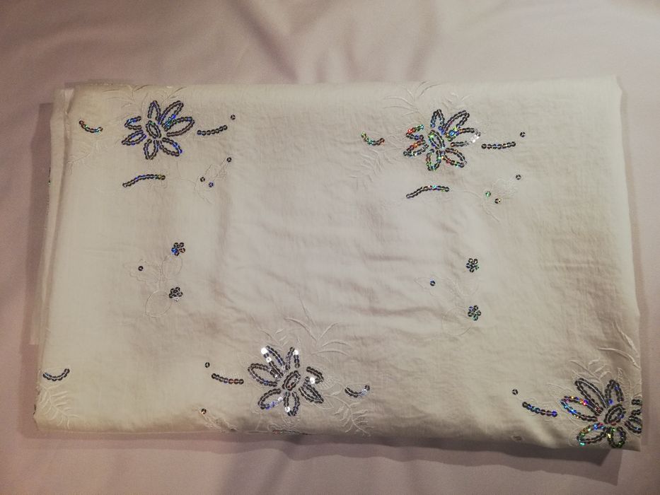 Tkanina, kupon, reszta, biała