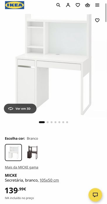 Secretaria branca IKEA