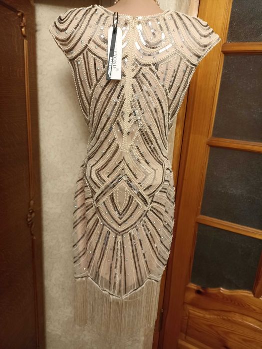 Розкішна золотиста весільна сукня у стилі Великого Гетсбі, розмір M