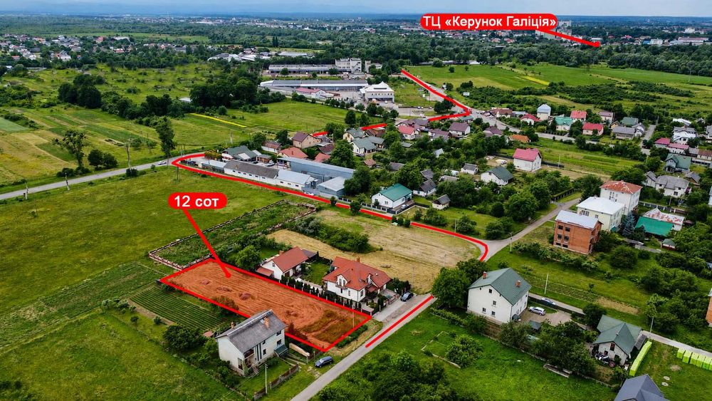 Земельна ділянка під забудову в передмісті Стрия - с. Слобідка