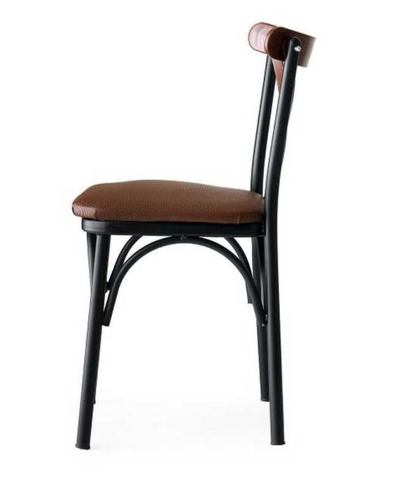 Zestaw 4 krzeseł rustykalnych Ekol brązowo-czarne Kalune Design