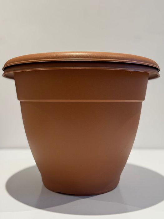 Doniczka (2 szt.) plastikowa śr.30 cm brązowa