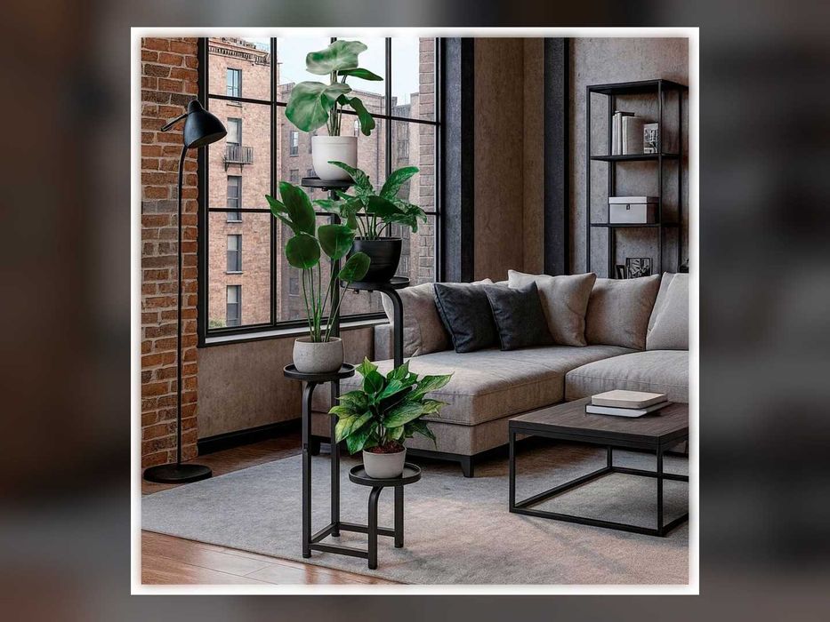 Metalowy Kwietnik Stojak 4 Poziomy 115cm Springos Loft