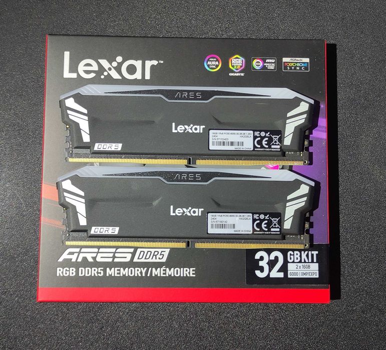 (REZERWACJA do 16.01) Pamięć Ram Lexar LED RGB 32GB (2x16) DDR5 6000Mt