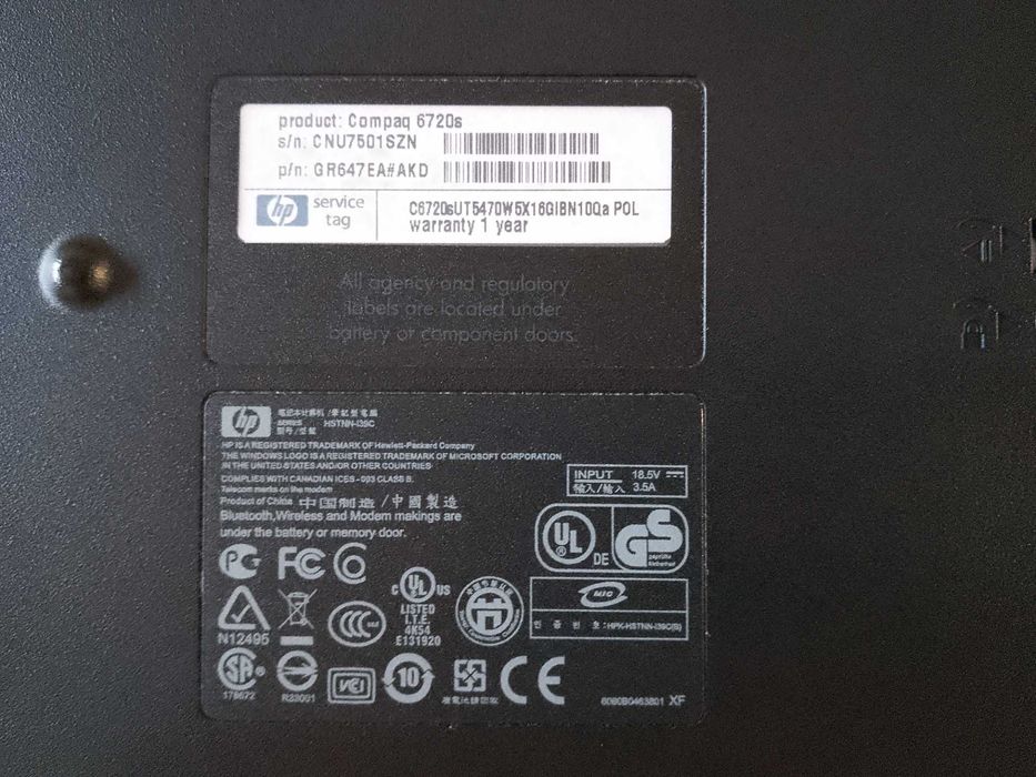 HP Compaq 6720s laptop