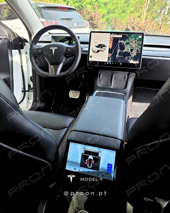 Tesla Model Y | X 2019 + Carplay Android Auto Wireless Display traseiro