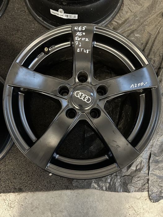 465 Felgi aluminiowe AUDI R 16 5x112 Czarne Bardzo Ładne