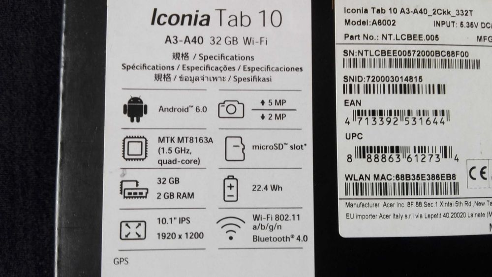 Acer Iconia Tab 10