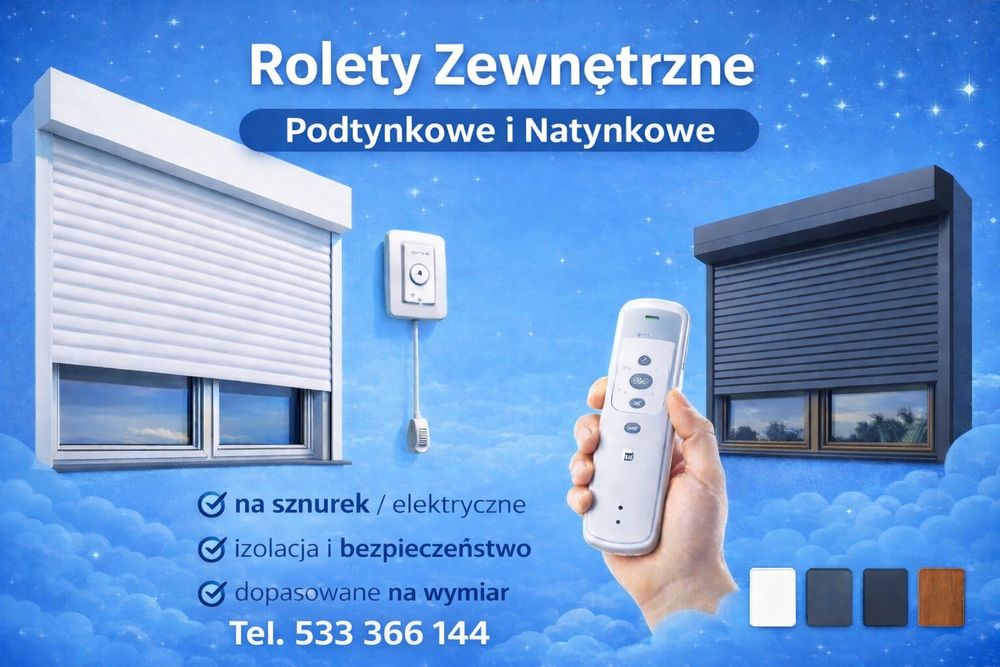 Rolety zewnetrzne natynkowe podtynkowe natynkowe ocieplane