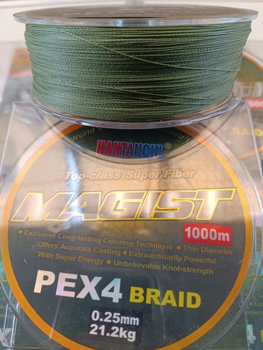 Шнур плетений MAGIST BRAID Green PE × 4 1000 м 0.10 мм - 0.50 мм