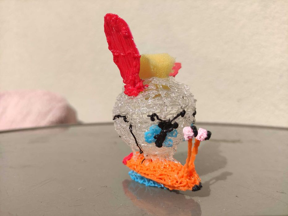 Ślimak ze skrzydłami z pisaka 3D ręczna robota -skarbonka lub pojemnik
