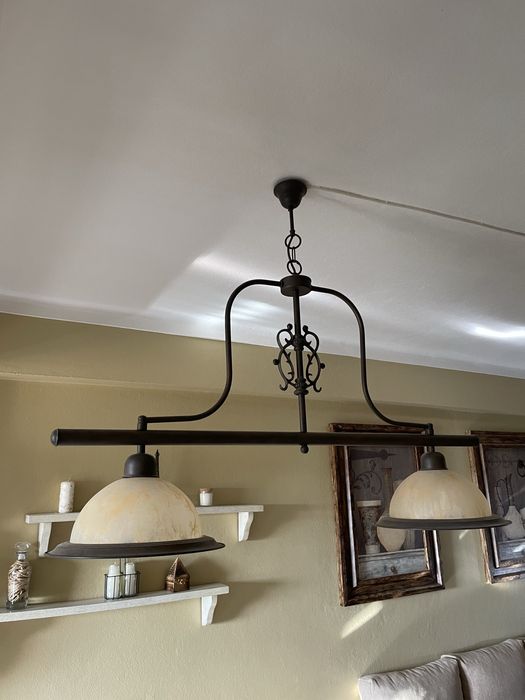 Candeeiro de teto - estilo rústico - largura 1,12