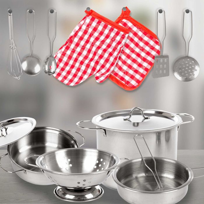 Zestaw garnków kuchennych dla dzieci z plecakiem Kinderplay