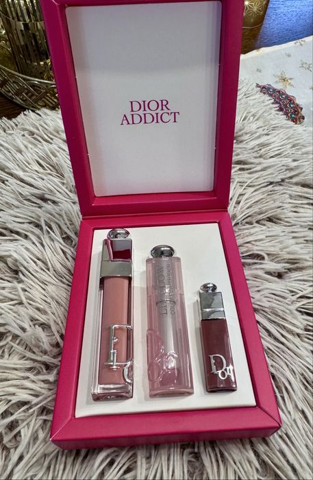 Zestaw prezentowy błyszczyk błyszczyki pomadka Dior Addict Natural