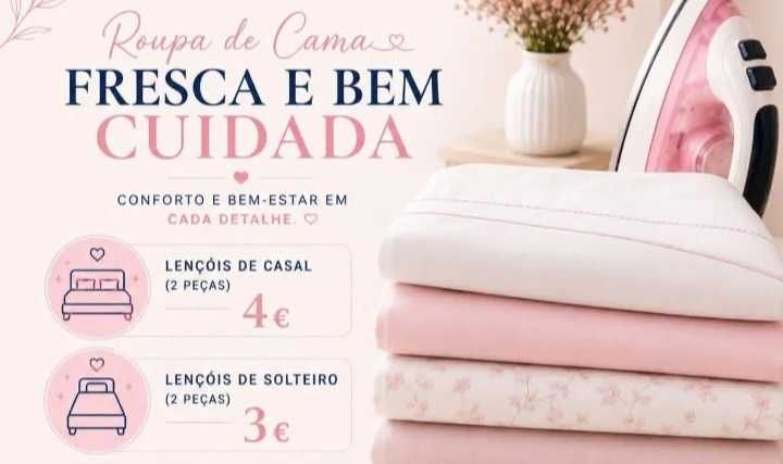 Serviços de engomaria /passar a ferro