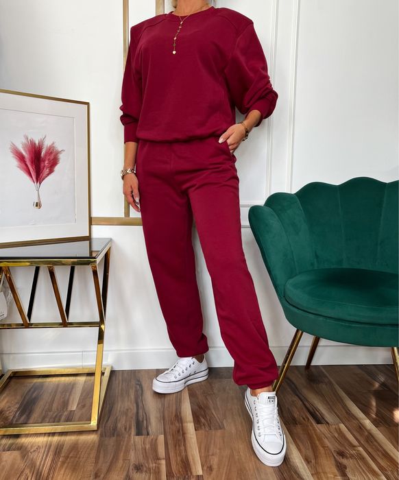 Dres bordowy emo , komplet dresowy emo