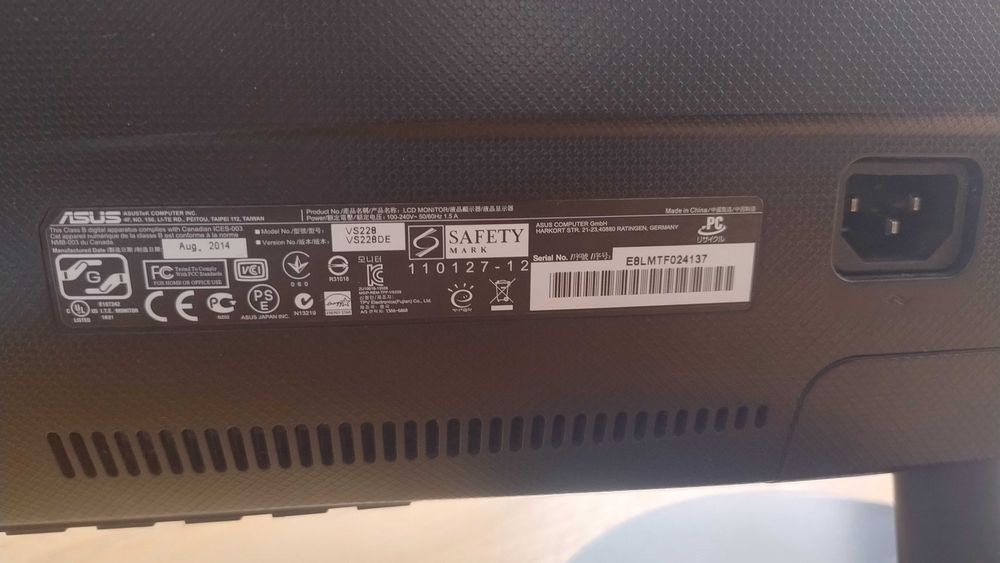 Monitor ASUS VS228DE LED 21.5P FullHD 5ms VGA