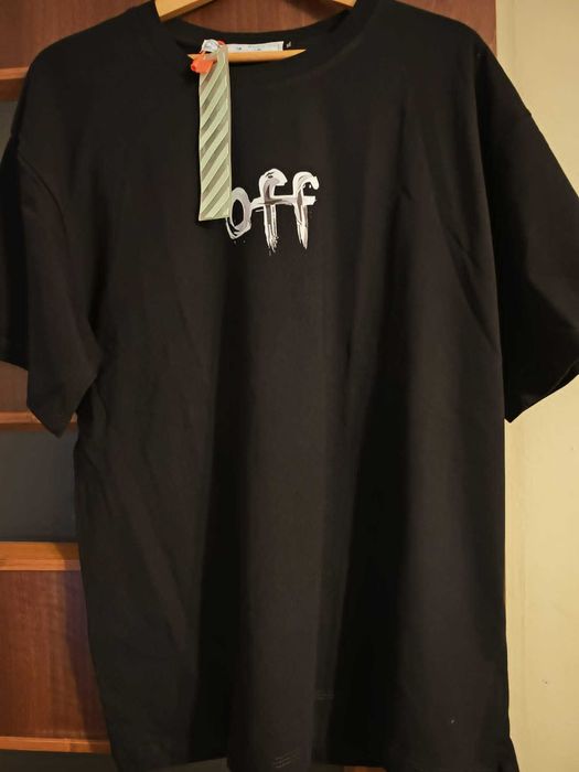 Modny T-shirt Męski Off-White Pen Arrows Logo Tee – Black (XL)