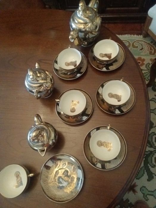 SATSUMA vintage serviço de chá nunca usado com caixa original.