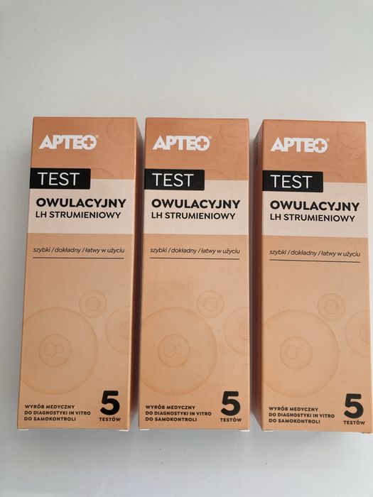 Testy owulacyjne APTEO nowe 3 opakowania po 5 szt