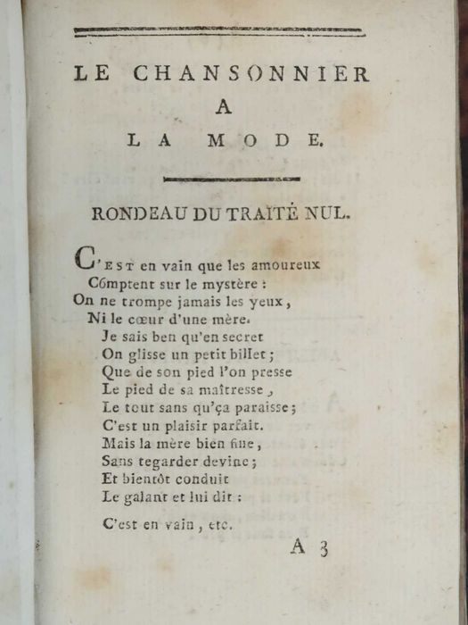 1.ª Edição de duas obras com canções francesas raras. 1800 e 1801.