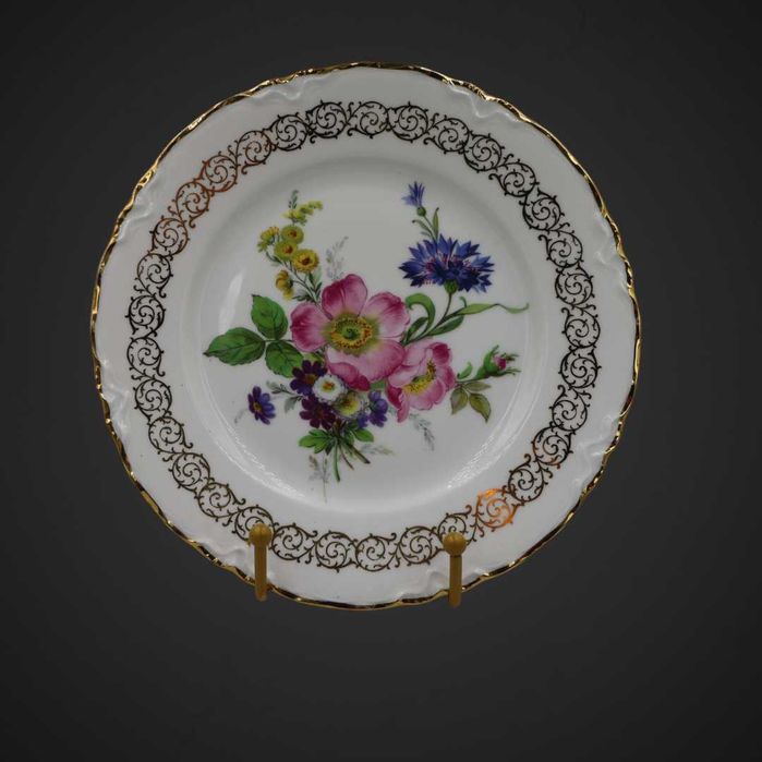 Talerz złocony 24 k bukiet letni Gloria Fine Porcelain B5/051157