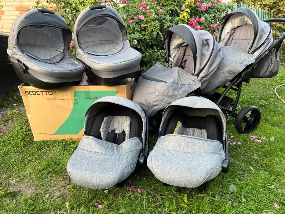 Коляска  для двійні 3 в 1 Bebetto 42