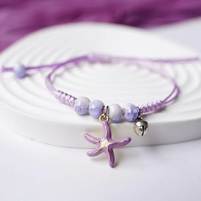 Pulseira/tornozeleira estrela do mar em tons de lilas