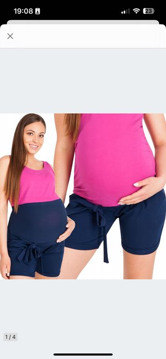 spodenki CIĄŻOWE krótkie szorty rozm. M granatowe LATO