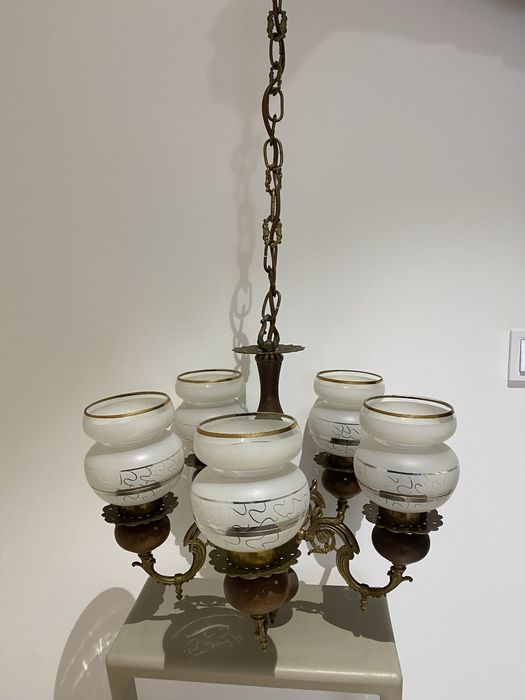 Стельовий вінтажний комплект люстра та два бра