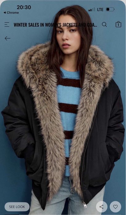 Пуховик зимова куртка  Stradivarius зима H&M до - 20 розмір S