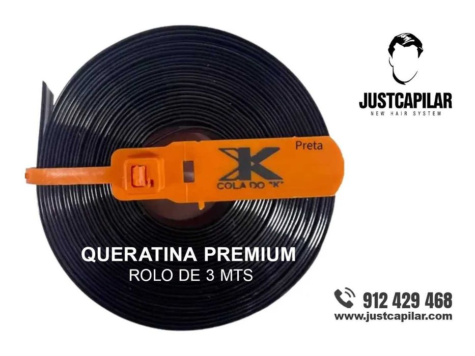 Queratina Premium em fita rolo de 3 mts (Preto)