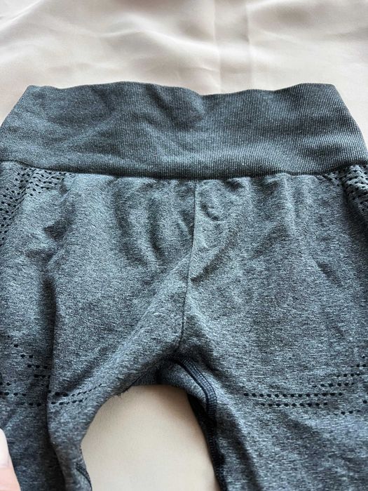 Legginsy Gymshark sportowe szare S na siłownie bezszwowe wysoki stan