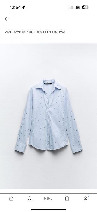 Zara wzorzysta koszula popelinowa rozm S